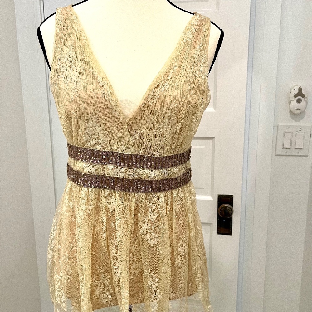 Lace and sequin top